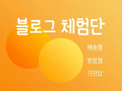 블로그체험단 방문형체험단 배송형 체험단 진행해드립니다.