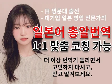 일본 경력 8년 대기업 출신의 당일 번역