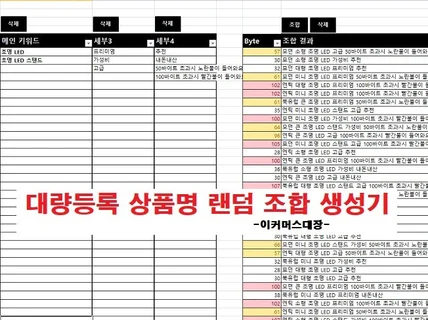 해외구매대행 국내위탁 대량등록 상품명 랜덤 조합기