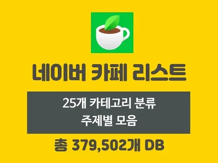 37만개 N사 카페 리스트 카테고리 분류