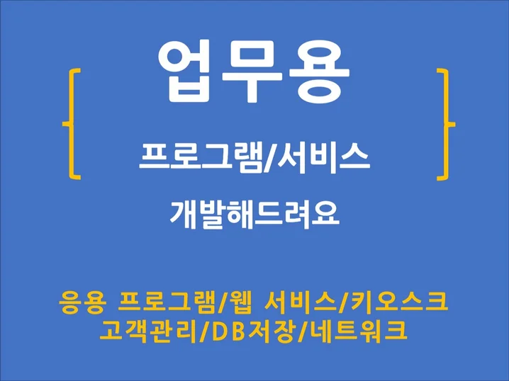 업무용 서비스/프로그램 개발