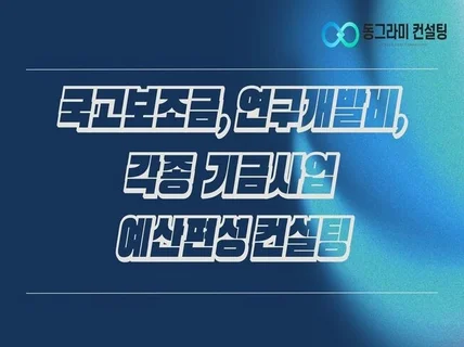 국고보조금, 연구개발비, 기금사업 예산편성 컨설팅