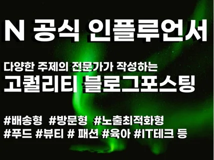 효과좋은 공식 인플루언서 N포털 포스팅,최적화노출 관리