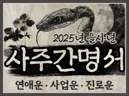 2025년 을사년 - 문서로 받아보는 현대 사주감명서