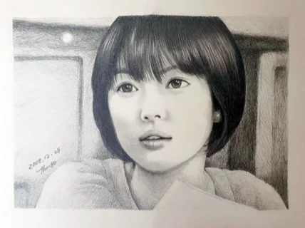 리얼 100손그림 연필 초상화 인물화 동물화 정밀화