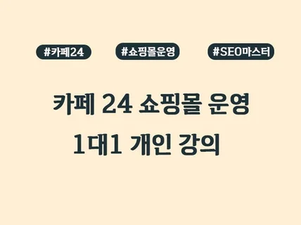 카페24 개인 쇼핑몰 일대일 강의