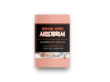 예창패, 생애최초 청년창업 합격한 사업계획서 PDF를 드립니다.