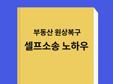 부동산 원상복구 셀프소송 노하우