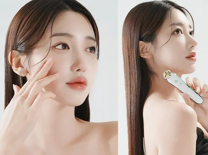 자연스럽고 깨끗한 이미지의 뷰티 피팅 광고 모델입니다