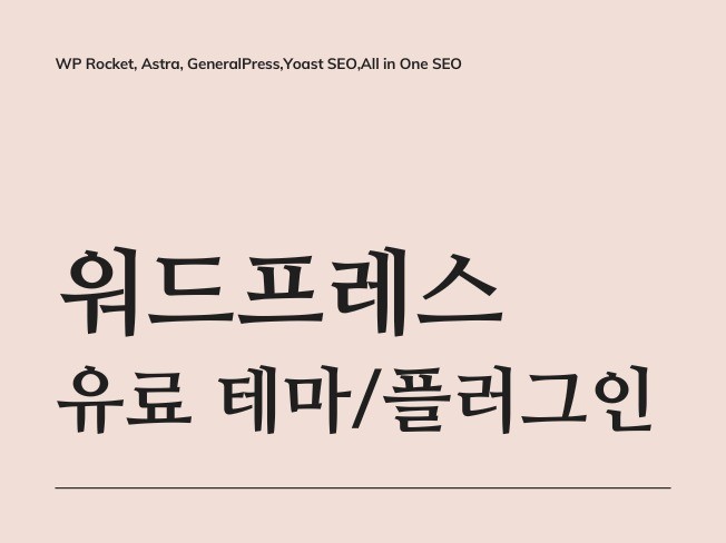 워드프레스 유료 테마 플러그인 설치 WP로켓 디비 외