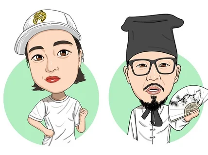 비지니스의 성공을 위한 특별한 맞춤 카툰형 캐리커쳐