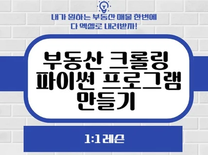 부동산매물 크롤링 및 엑셀 추출 프로그램 개발 정복