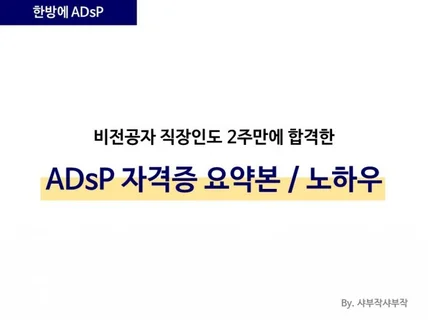 국가공인 빅데이터 자격증 ADsP 노하우·요약집