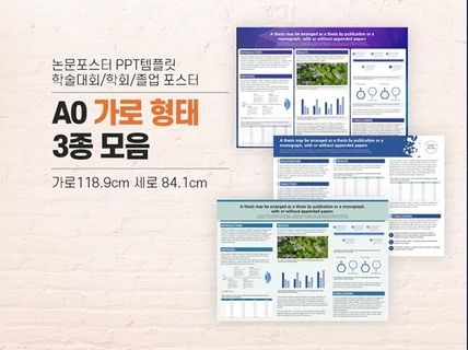 A0 가로 사이즈 학술 논문포스터 PPT 템플릿 3종