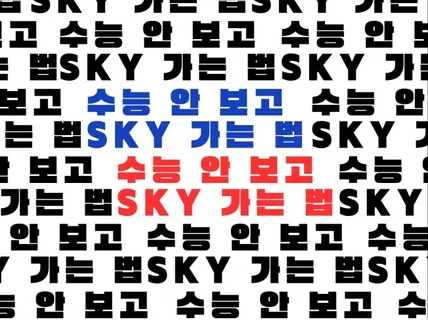 수능 안 보고 SKY 가기