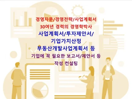 사업계획서/부동산개발계획서/IR/기업가치산정/경영진단