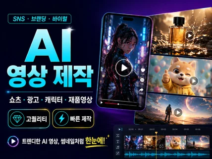 AI영상제작 AI광고 고퀄리티 당일 제작 애니가능