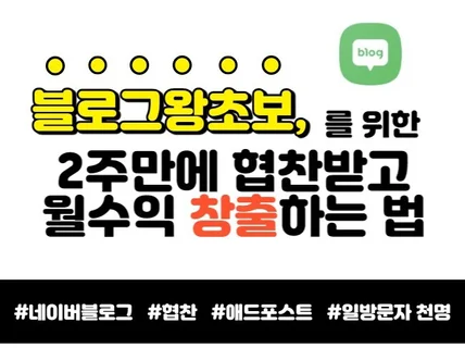 2주만에 블로그 협찬받고 수익 창출하는 방법