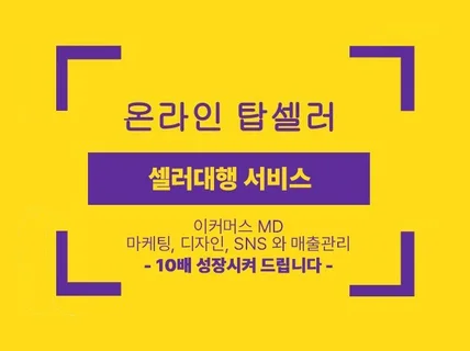 온라인 탑셀러의 셀러대행 MD, 디자인, 마케팅, 매출