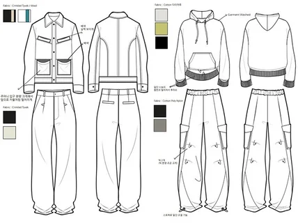 꼼꼼하고 전문적인 패션 의류 도식화 작업해 드립니다.