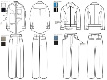 꼼꼼하고 전문적인 패션 의류 도식화 작업해 드립니다.