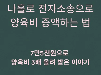 나홀로 전자소송으로 양육비 증액하는 법