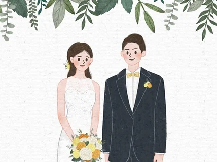 예뻐서 계속 보고싶은 감성적인 청첩장 웨딩 일러스트
