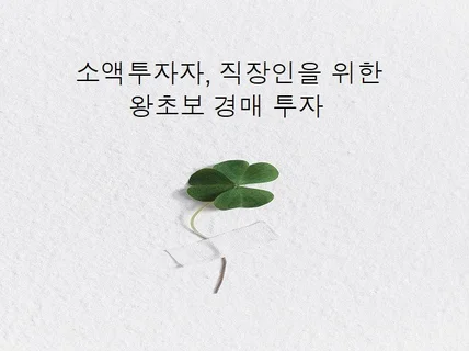 직장인, 소액 투자자에게 꼭 들려주고 싶은 경매 드립니다.