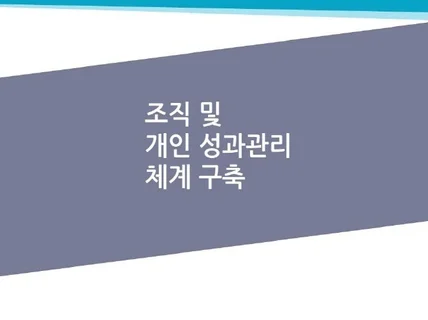 조직 및 개인성과관리체계 구축 컨설팅 자료 제공