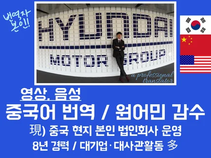 유튜브 영상 및 음성, 중국어 번역 원어민 감수