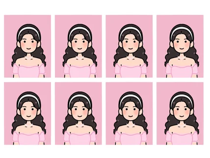 증명사진 일러스트로 귀여움 장착 개인용/상업용 제작