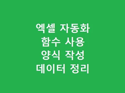 엑셀 로 데이터 정리, 함수 사용, 매크로 사용, 양식