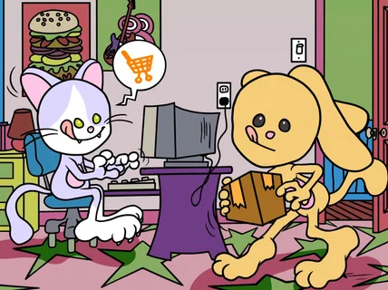 Y2k 미국 카툰스타일의 광고 및 릴스 애니메이션 제작
