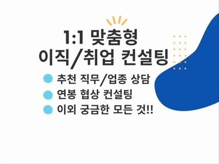 이직/취업 방향 상담해드립니다