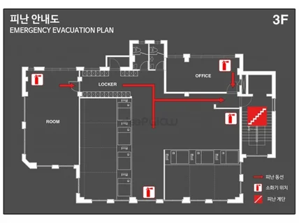 캐드 평면도 입면도 컬러링/층별 피난 안내도/배치 도면