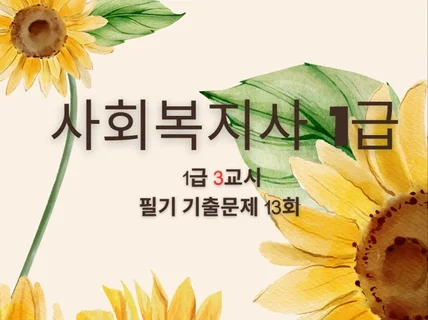 사회복지사 1급3교시 필기 기출문제 13회5ㅅ