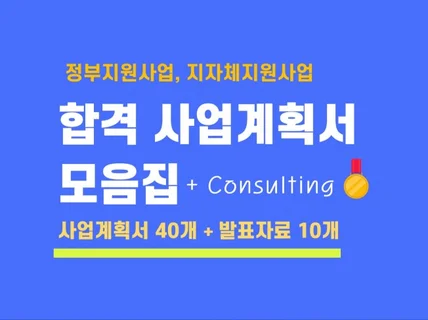 정부지원사업 및 지자체사업 합격 사업계획서 총 40부