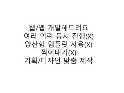 웹/앱 자체 개발, 업체X 소수정예팀으로 하나의 작업만