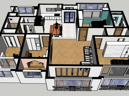 아파트/매장 인테리어 도면/스케치업 작업해 드립니다.