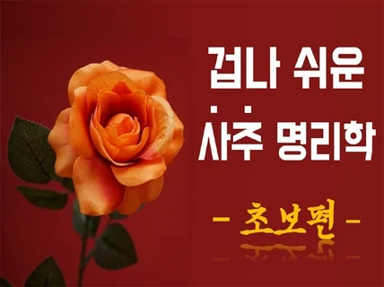 사주 명리학 쉽게 공부할 수 있는 초보편 강의를 드립니다.