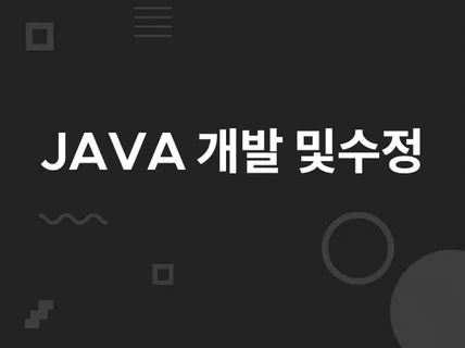 JAVA 개발 및 수정