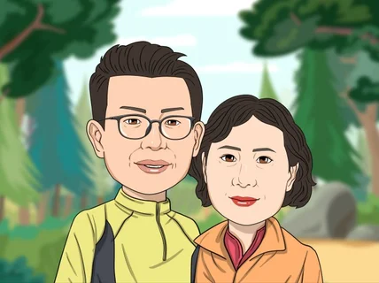 비지니스의 성공을 위한 특별한 맞춤 카툰형 캐리커쳐