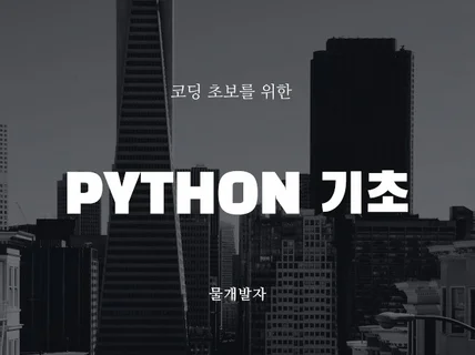 코딩, Python 실습 기초 시작을 도와 드립니다.