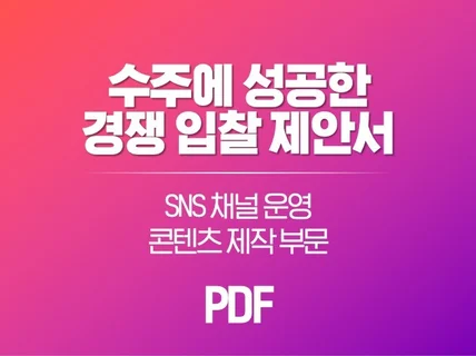 수주에 성공한 경쟁 입찰 제안서 - 디지털 마케팅 부문