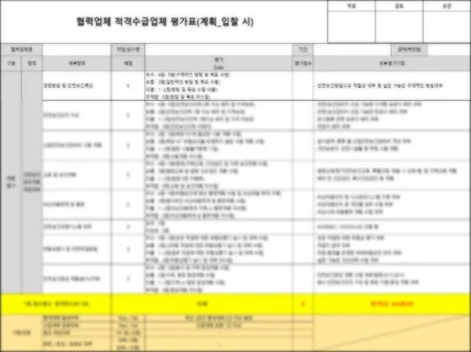 100시간 줄여주는 실무 즉시 적용 적격수급업체 평가표