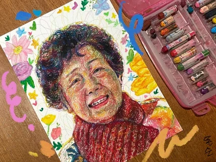 특별한 기념일 그림, 크레파스 초상화 크레용인간