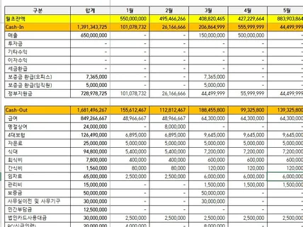 스타트업의 예산안 작성을 도와 드립니다.