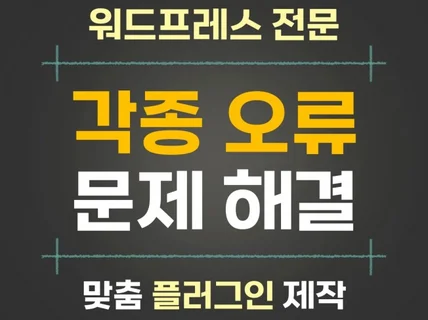 워드프레스 각종 오류 문제 해결 플러그인 제작