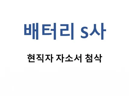 배터리 현직자의 자소서 첨삭