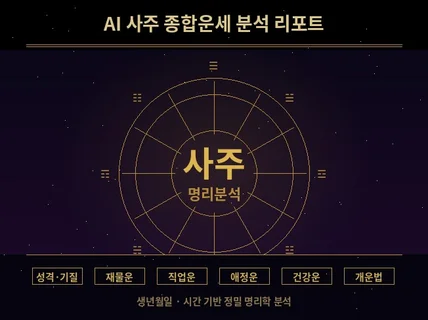 정밀분석 AI 명리 프로그램 사주 신년운세 종합